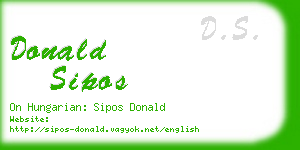 donald sipos business card